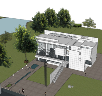 现代办公楼su模型