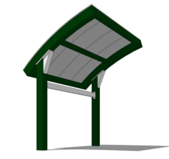 现代雨棚su模型