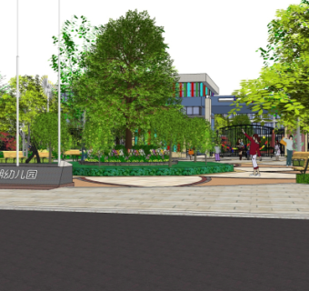现代幼儿园su模型
