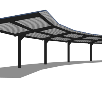 现代雨棚su模型