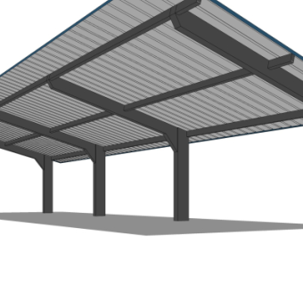 现代雨棚su模型