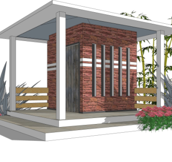 现代公用厕所免费su模型