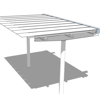 现代遮雨棚su模型