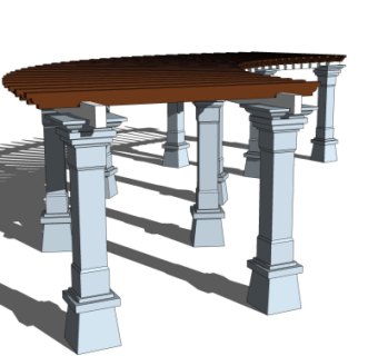现代长廊免费su模型