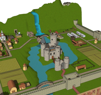 欧式古典城堡规划su模型