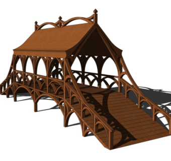 东南亚木桥免费su模型