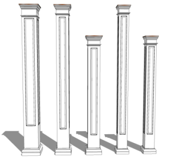 现代柱子su模型