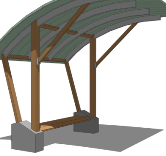 现代雨棚su模型