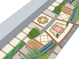 欧式广场景观su模型