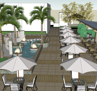 欧式广场景观su模型