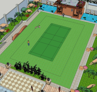 现代公园景观su模型