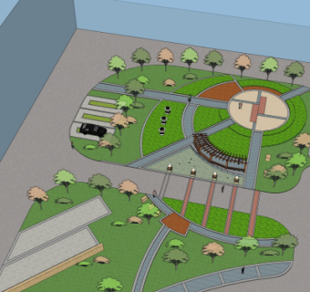 现代公园景观su模型