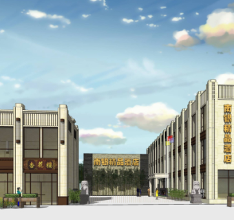 新古典酒店外观su模型