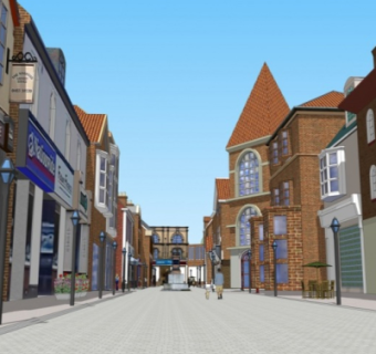 欧式商业街su模型