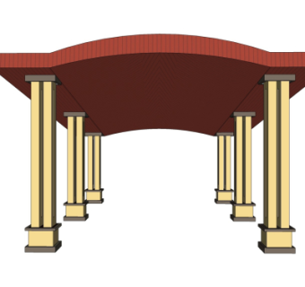 现代长廊免费su模型