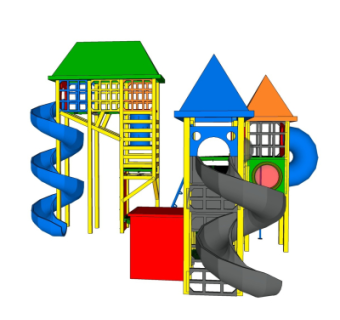 现代儿童游乐设施su模型