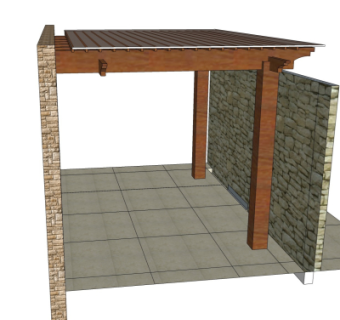 现代廊架免费su模型