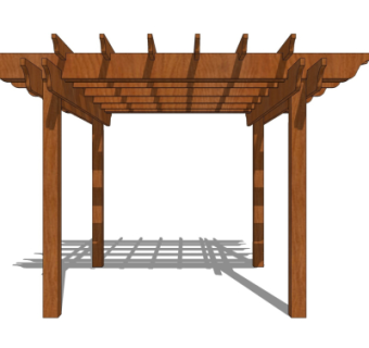 现代廊架免费su模型