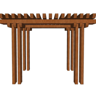 现代廊架免费su模型