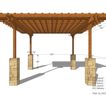 现代廊架免费su模型