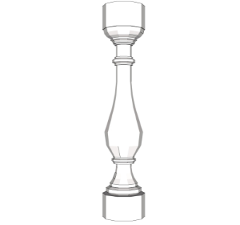 简欧楼梯护栏柱子su模型