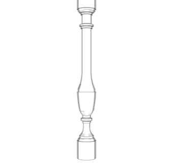 简欧楼梯护栏柱子su模型