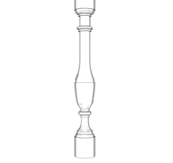 简欧楼梯护栏柱子su模型