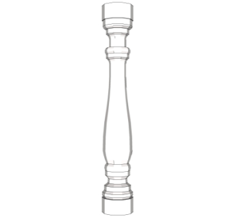简欧楼梯护栏柱子su模型