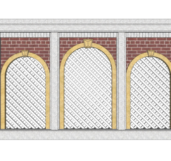 简欧景观墙免费su模型