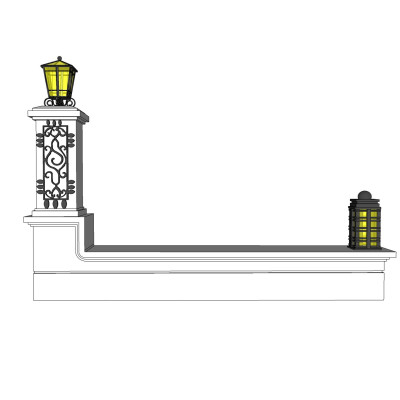 欧式户外灯su模型