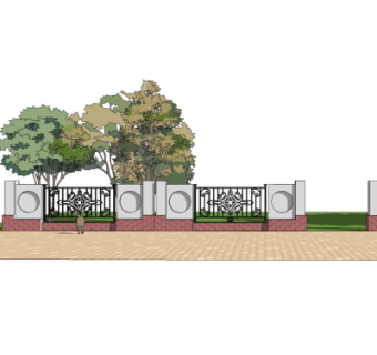 欧式围墙护栏免费su模型