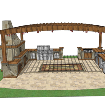 欧式廊架免费su模型