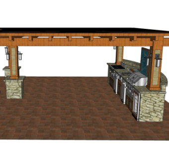 欧式廊架免费su模型