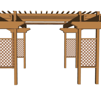 中式廊架免费su模型