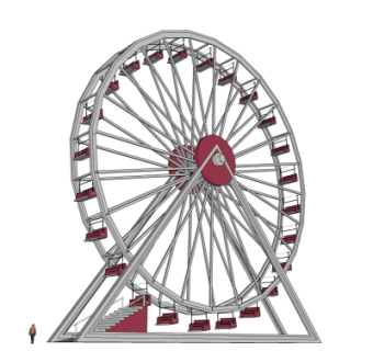 现代摩天轮su模型