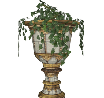 欧式古典花钵免费su模型