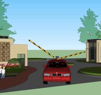 新古典小区入户门免费su模型