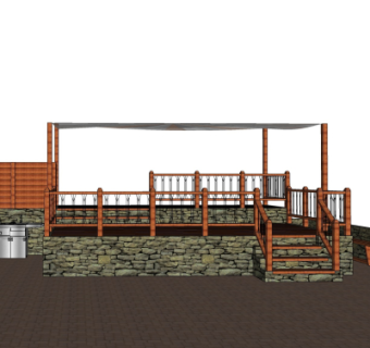 现代廊架免费su模型