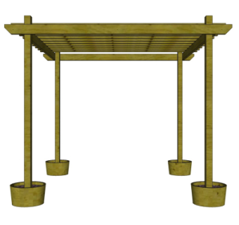 现代廊架免费su模型