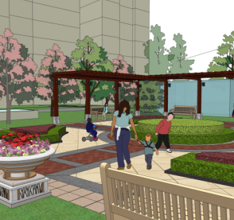 欧式公园景观su模型