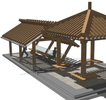 中式长廊免费su模型