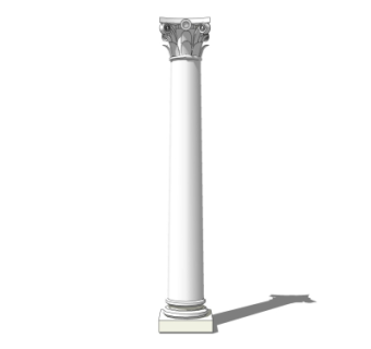 欧式石膏雕花罗马柱su模型