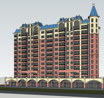 欧式公寓楼su模型