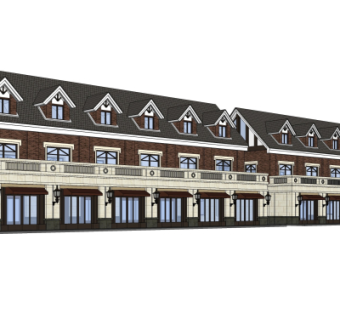 欧式沿街商业建筑su模型