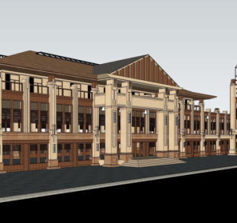 新古典商业建筑su模型