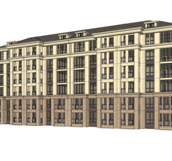 新古典公寓楼su模型