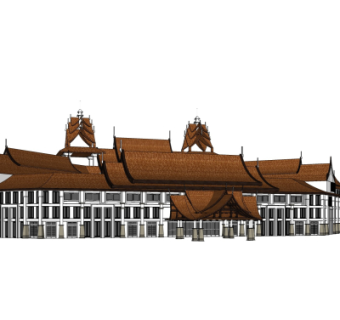 东南亚商业建筑su模型