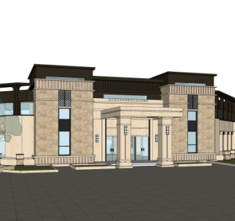 新古典沿街商业建筑su模型