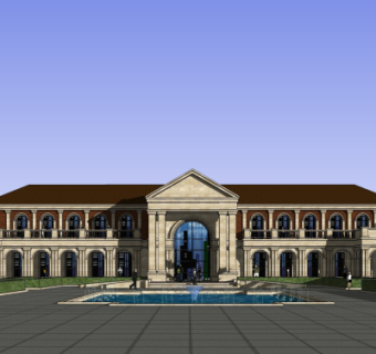欧式古典建筑外观su模型