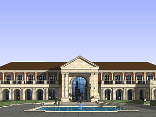 欧式古典建筑外观su模型